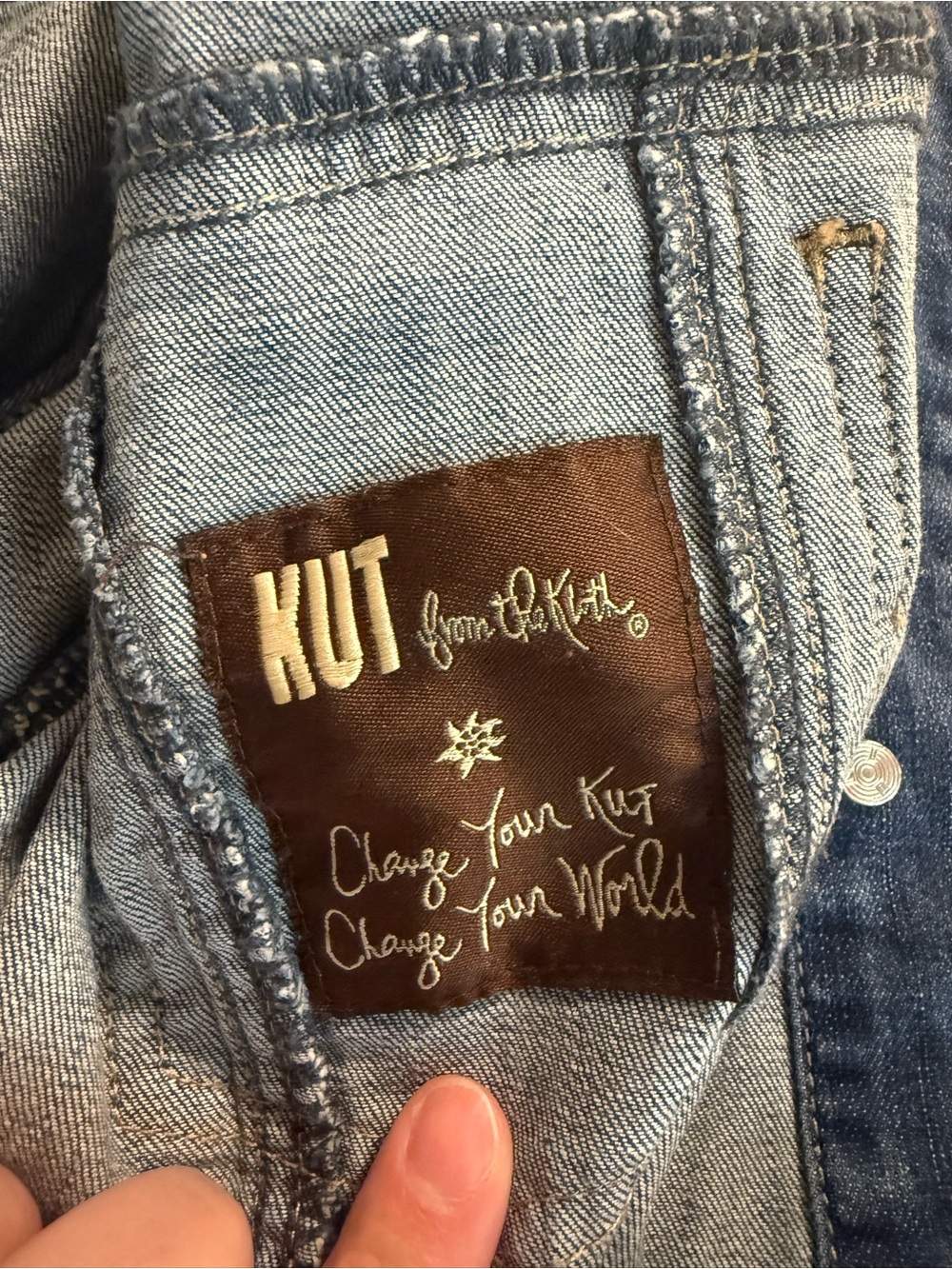 Kut from the Kloth Blue Denim Jacket - Button Front Helena - Picture 8 of 12